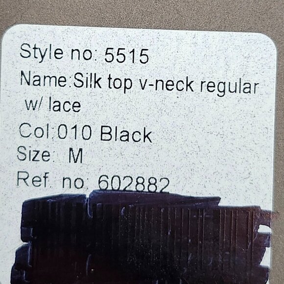 Rosemunde Women's Black Silk V-Neck Tank Top W/Lace Straps Size M - Picture 6 of 8